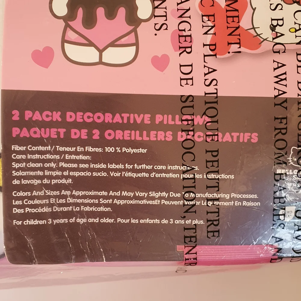 Hello Kitty Set Of 2 Love And Xoxo Pillows - NWT + FREE GIFT